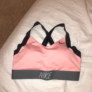 pink nike sports bra